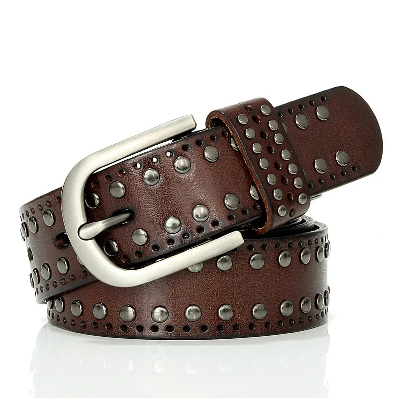 Punk  Rivet Genuine Leather Belt