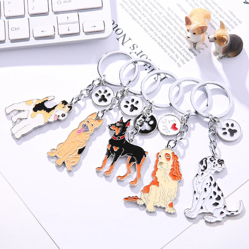 Dalmatian dog pendant key chains