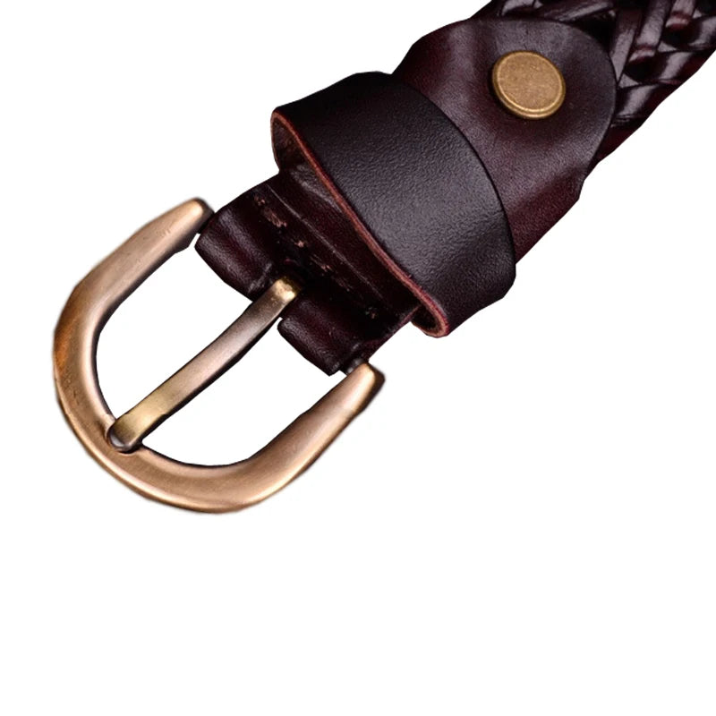 Genuine leather woman Braided belts