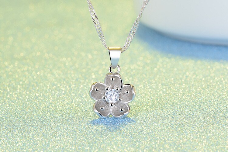 925 Silver Cherry Blossoms Necklaces