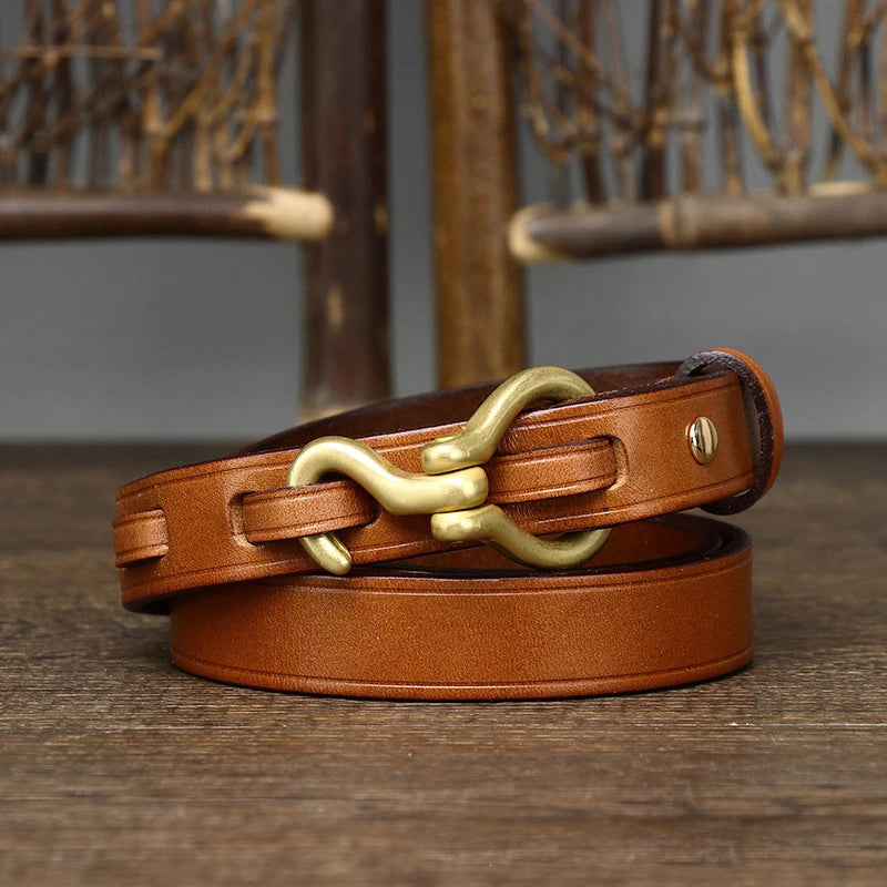 Thin Cowskin Real Genuine Leather Belts