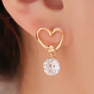 Crystal Flower Drop Earrings