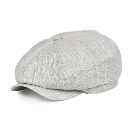 Herringbone Linen Newsboy Bakerboy Caps