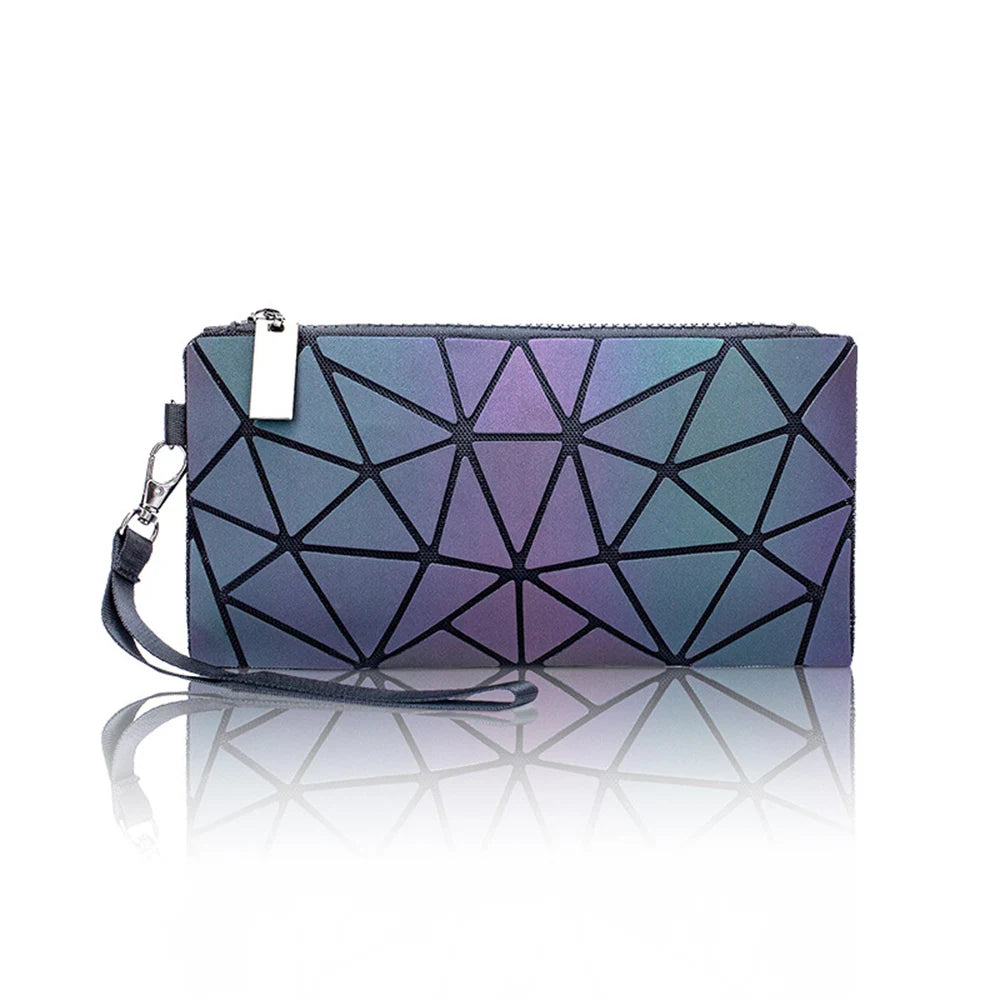 Luminous Geometric Zipper Wallet