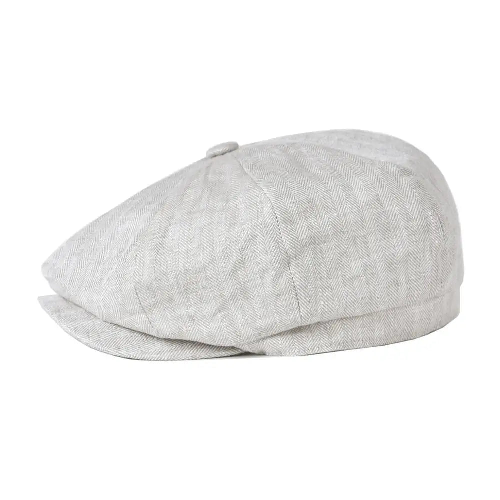 Herringbone Linen Newsboy Bakerboy Caps