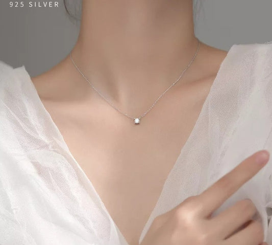 925 Silver Zircon Pendant Necklace