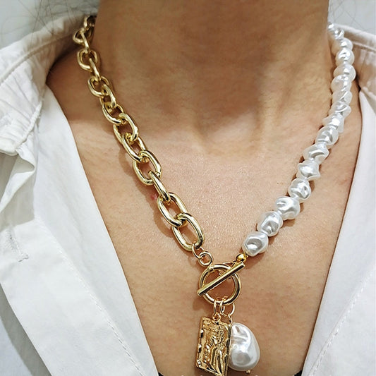 Pearl Choker Vintage Geometric Necklace