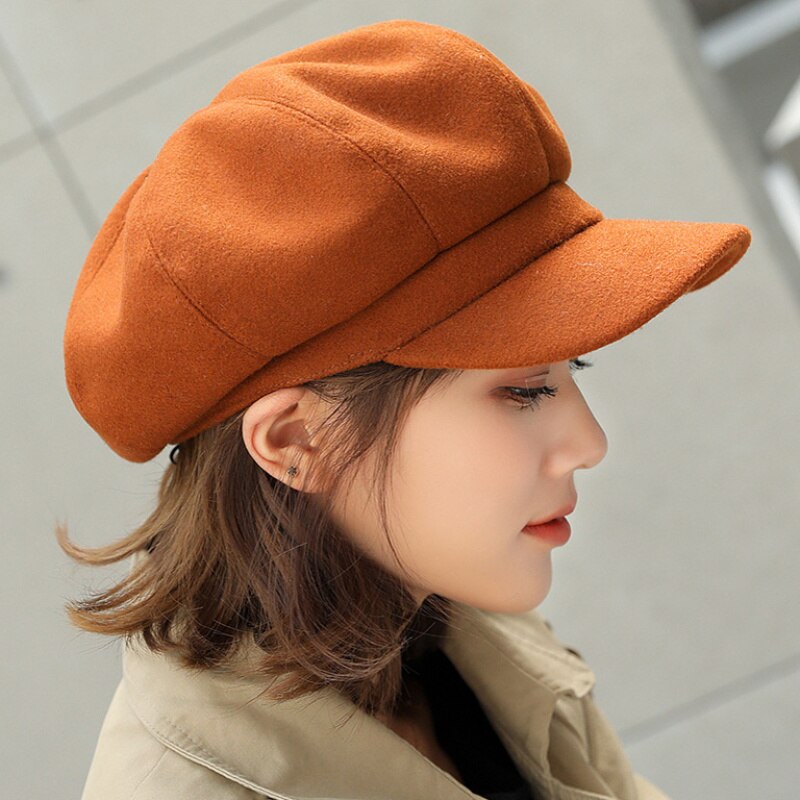 Winter Solid Plain Octagonal Hat