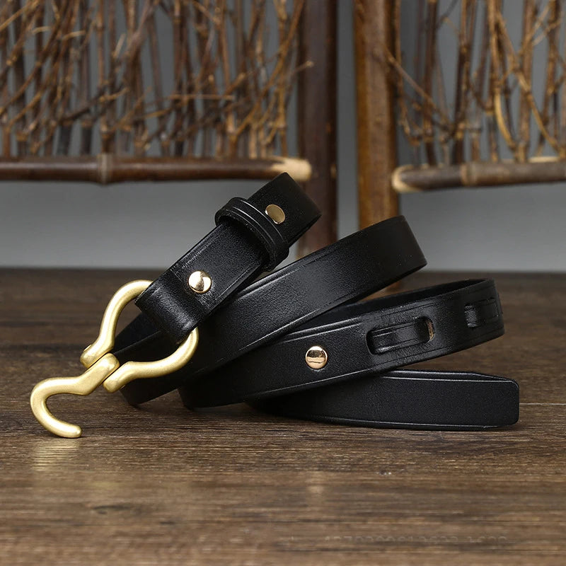 Thin Cowskin Real Genuine Leather Belts