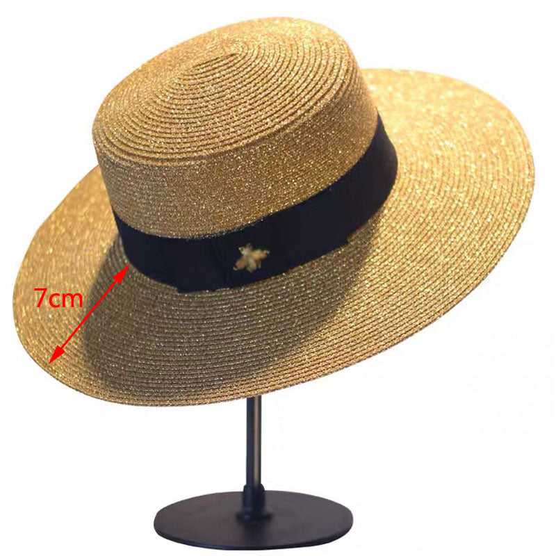 Straw - Retro Gold Braided-Loose Hat