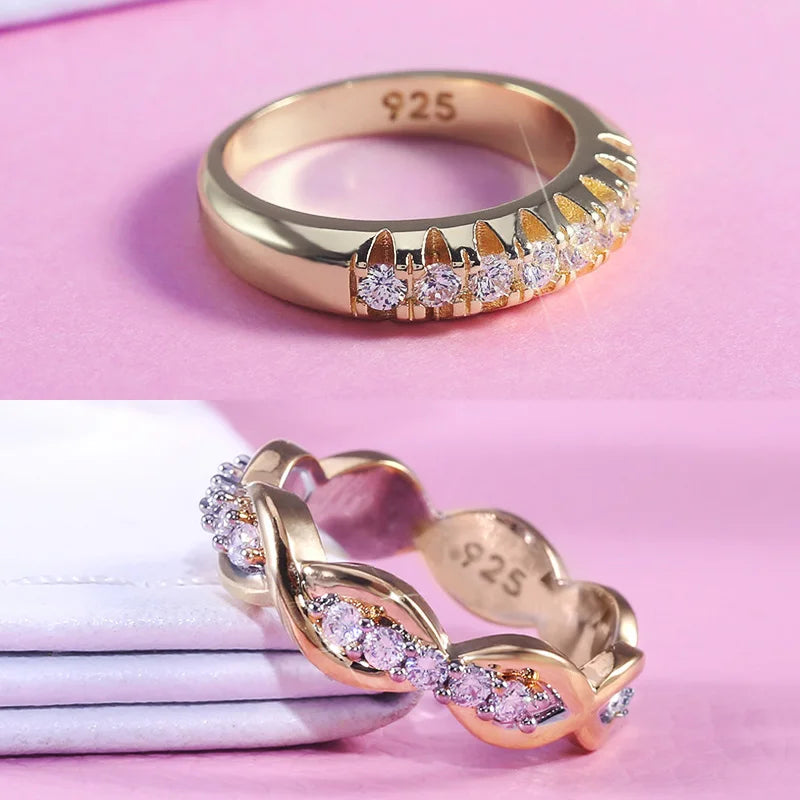 Noble Golden Color Sporty Casual CZ Ring