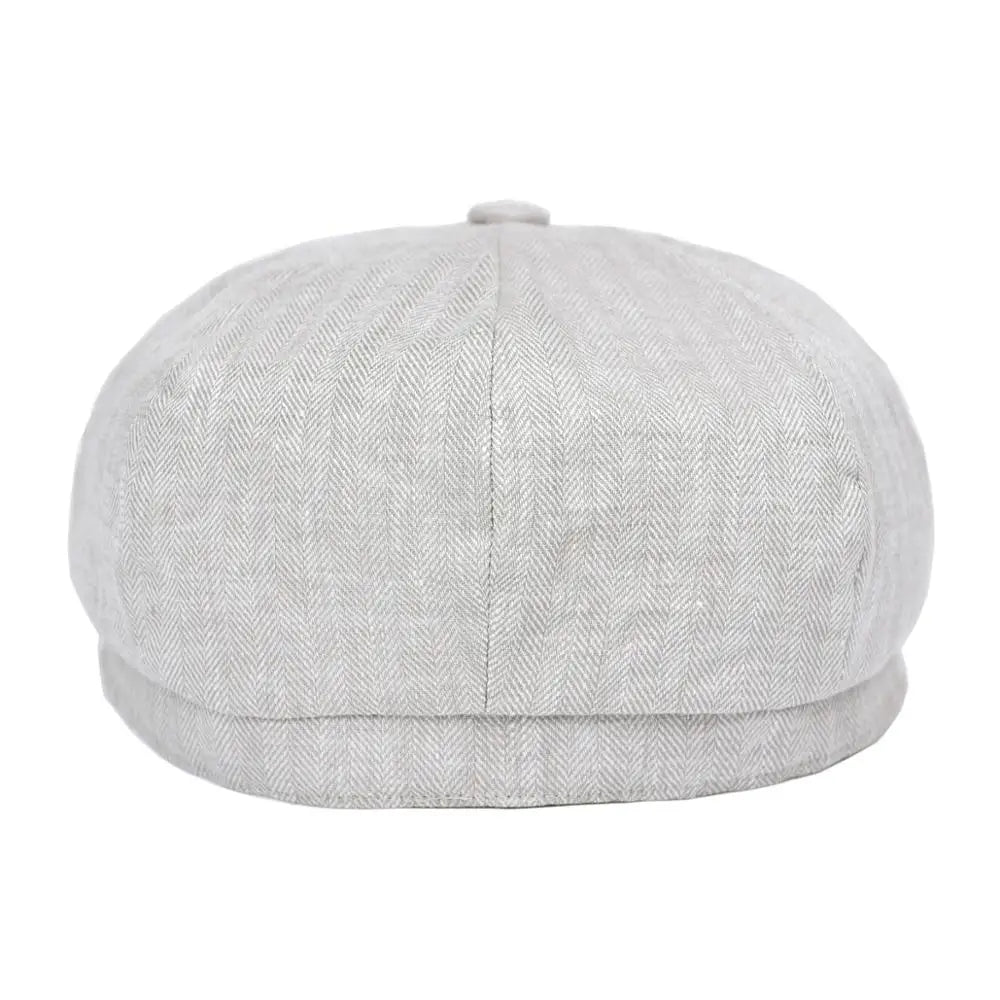 Herringbone Linen Newsboy Bakerboy Caps