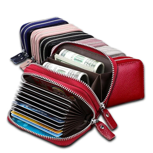 Leather Zipper Card Wallet