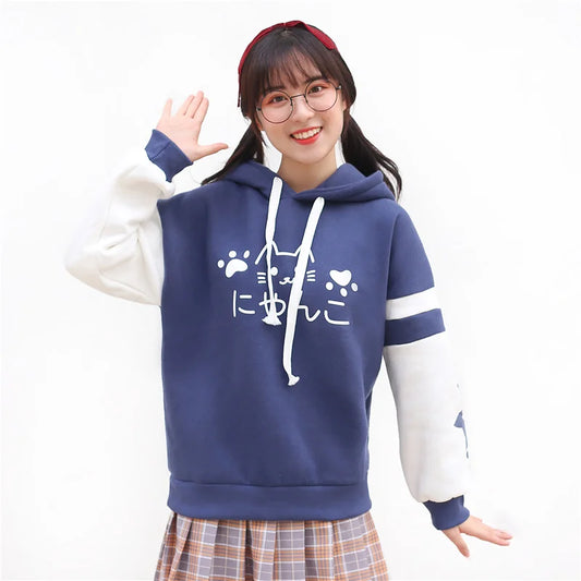 Kawaii Harajuku Anime Paw Graphic Pullover