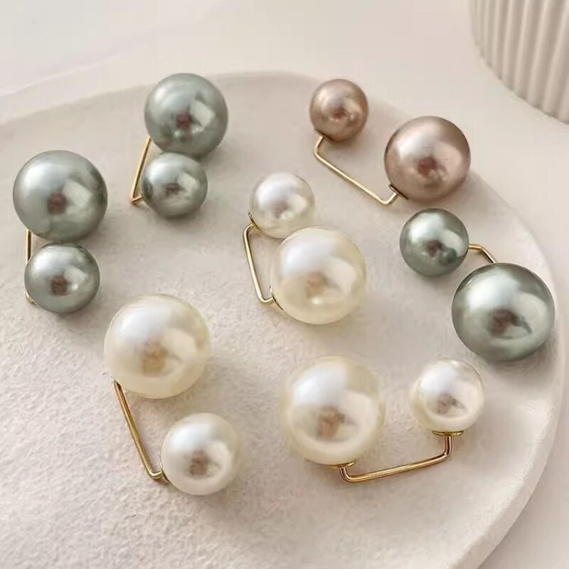 Double Pearl Brooch Charm Safety Pin