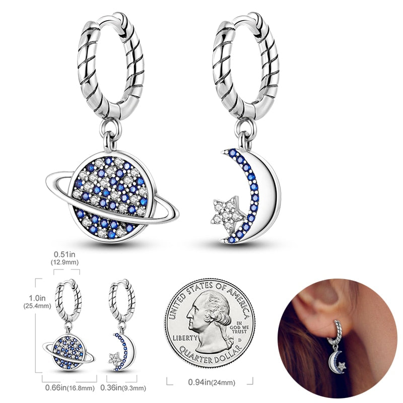 925  Silver Charm Double Earrings