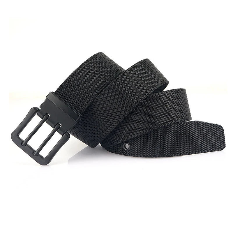 Canvas Belt Men Metal Double Pin Buckle