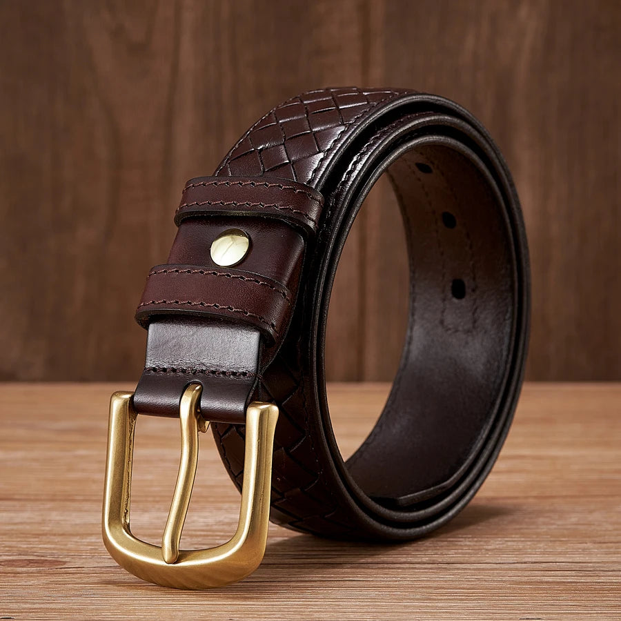 Copper Buckle Designer Leather Belts