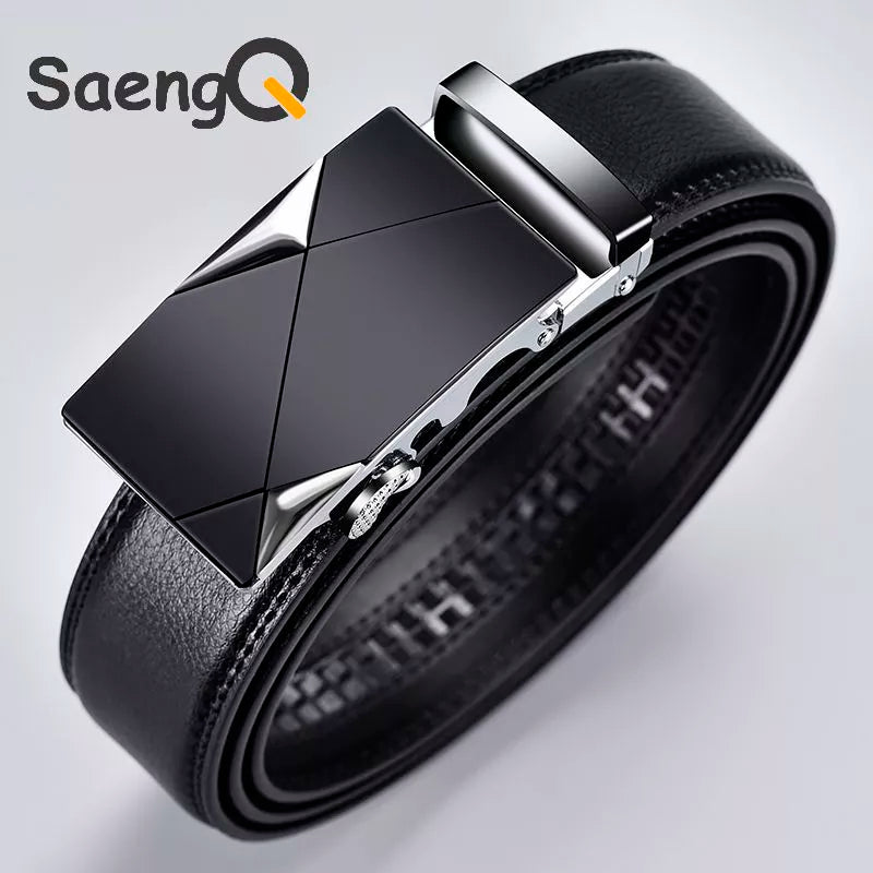 Genuine Luxury Leather Automatic Buckle Belts