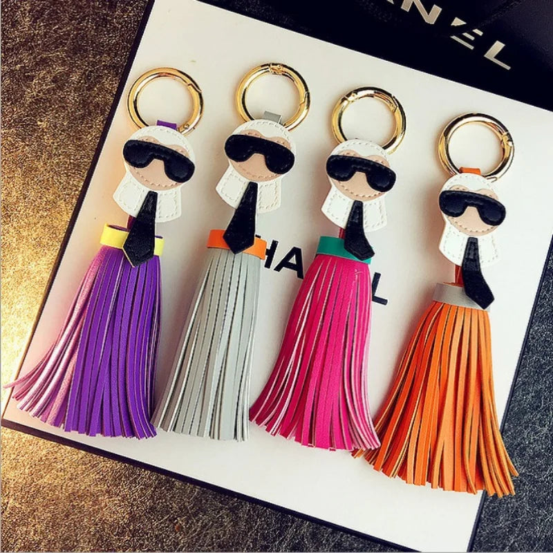 PU Leather Tassel Keychain