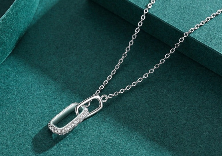 Clear CZ Necklace 925 Silver Chain