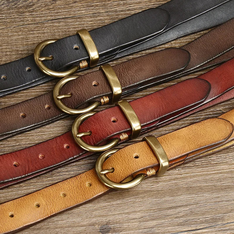 Thick Genuine Leather Pin Buckle Belts