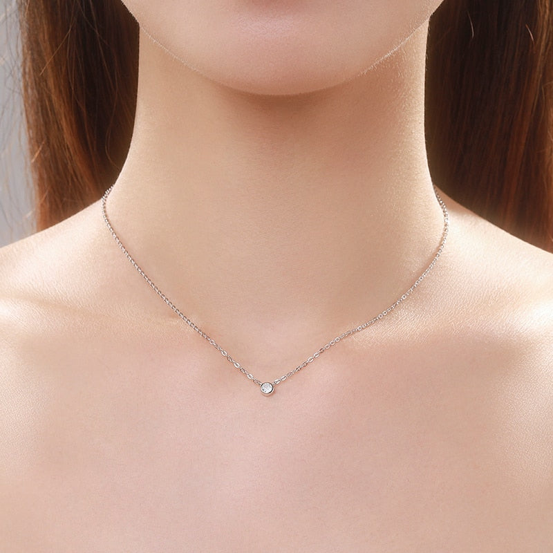 925 Silver Zircon Stackable Necklace