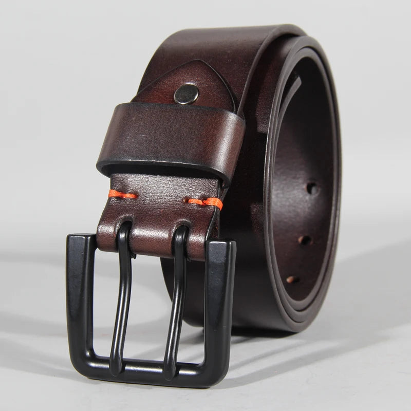 Double-hole Cowhide Leather Belt