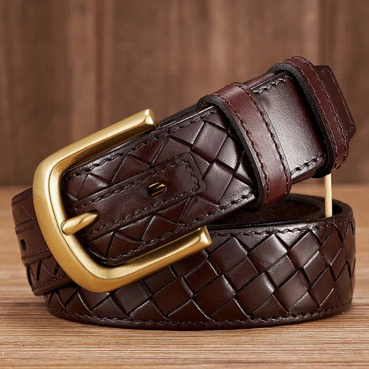 Copper Buckle Designer Leather Belts