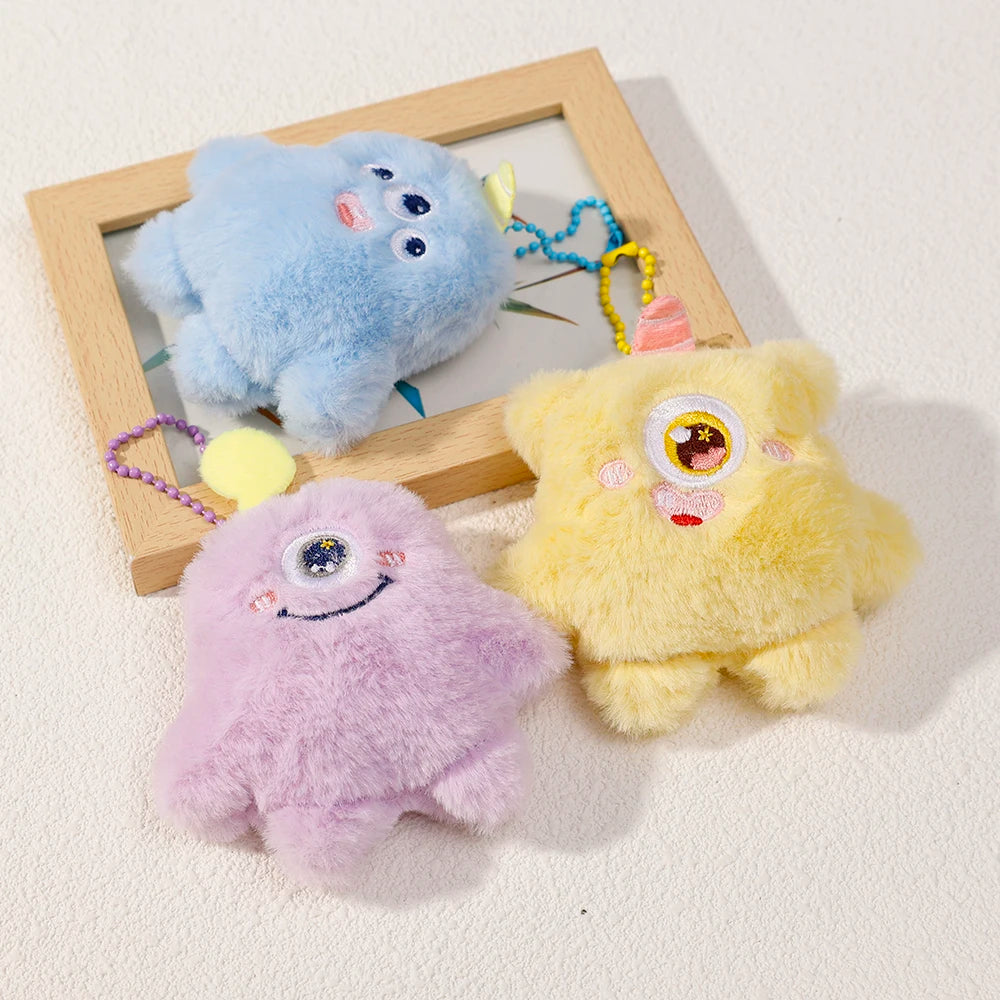 Kawaii Plush Cartoon Doll Little Monster Keychain