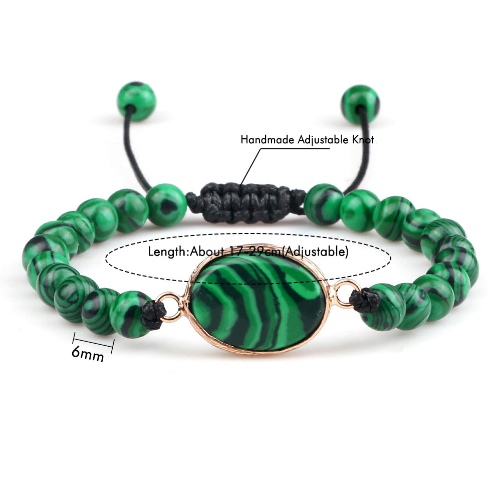 Beaded Charm Green Stone Bangles