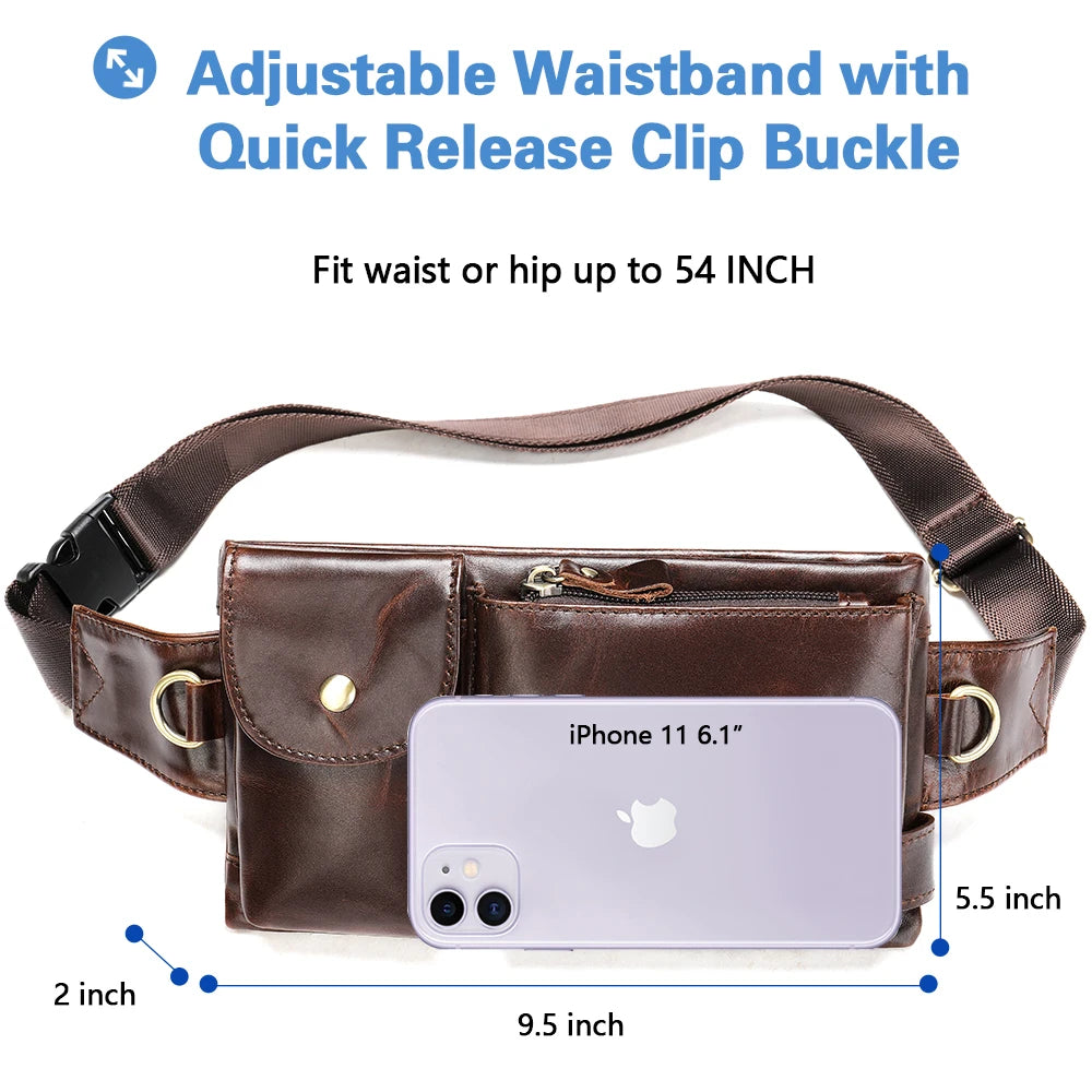 WESTAL Genuine Leather Waist Bags