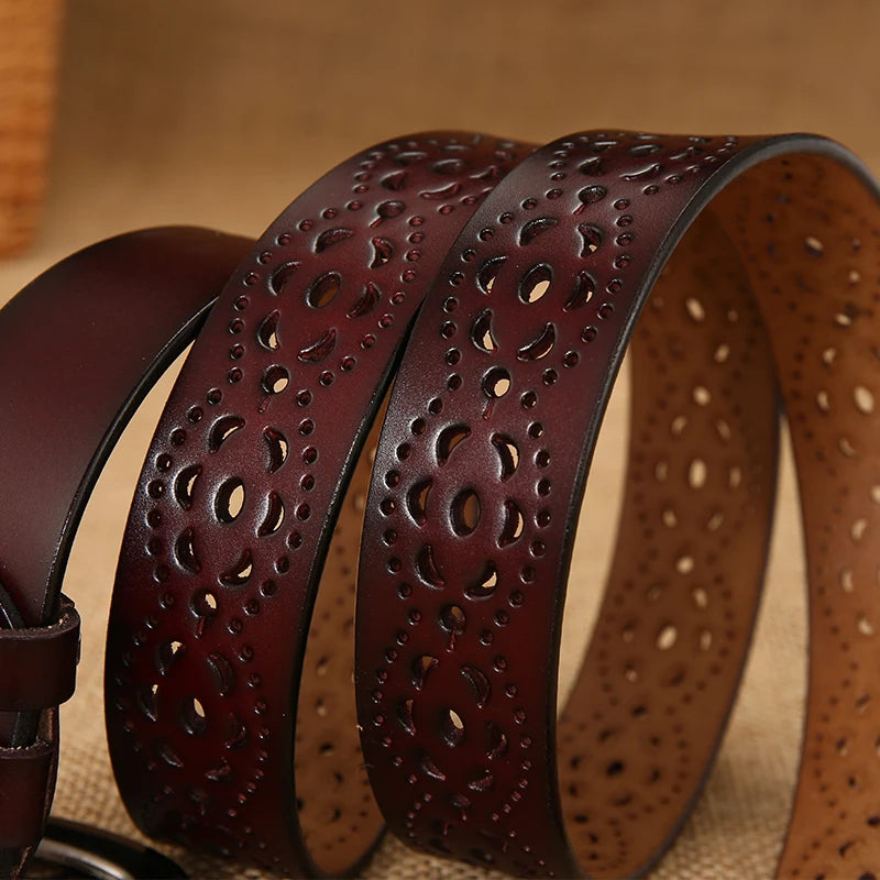 Needle buckle Cutout fashion Belts