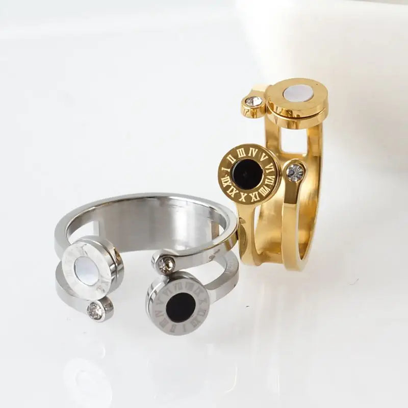 Stainless Steel  White Black Resin Rings