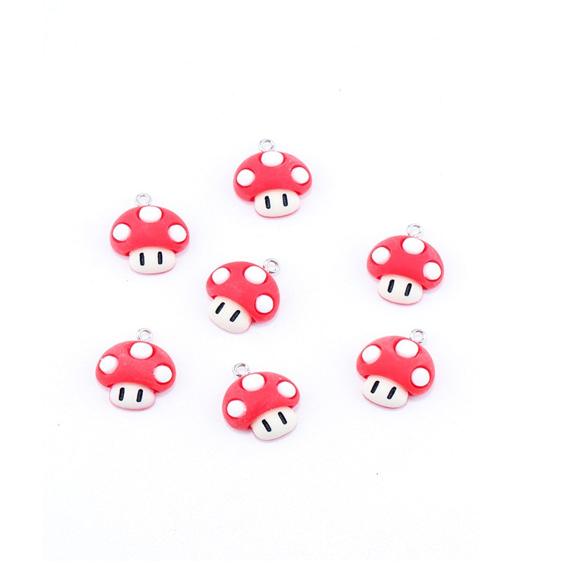 Kawaii Funny Red Mushroom Charms