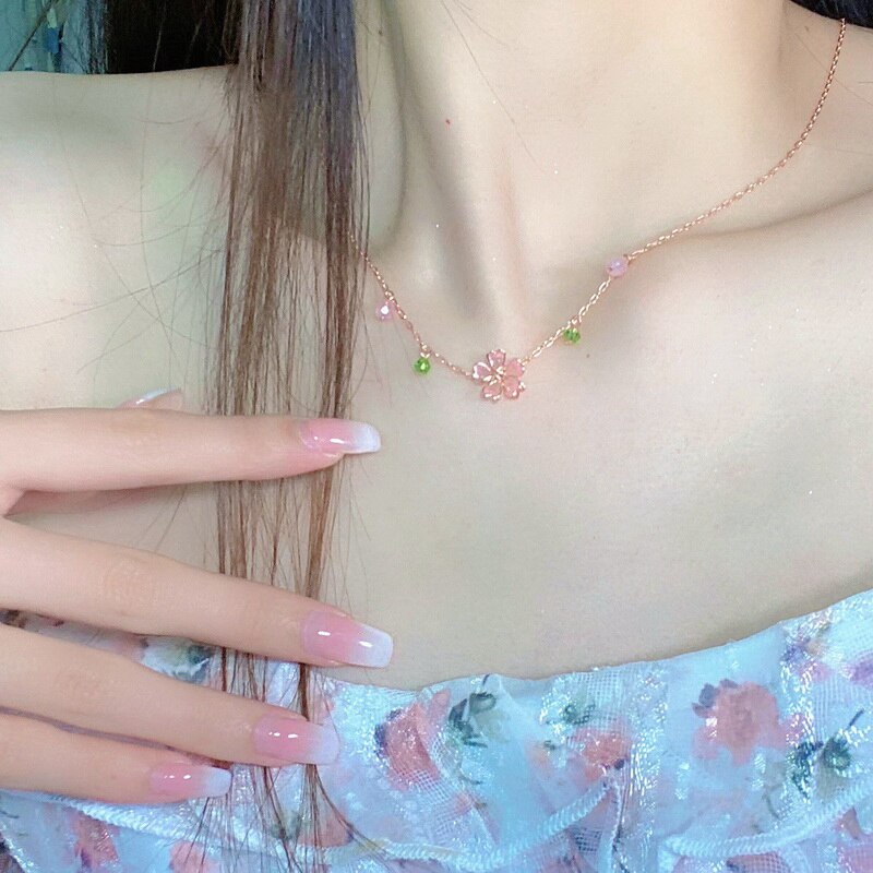 Double Hollow Heart Korean Necklace