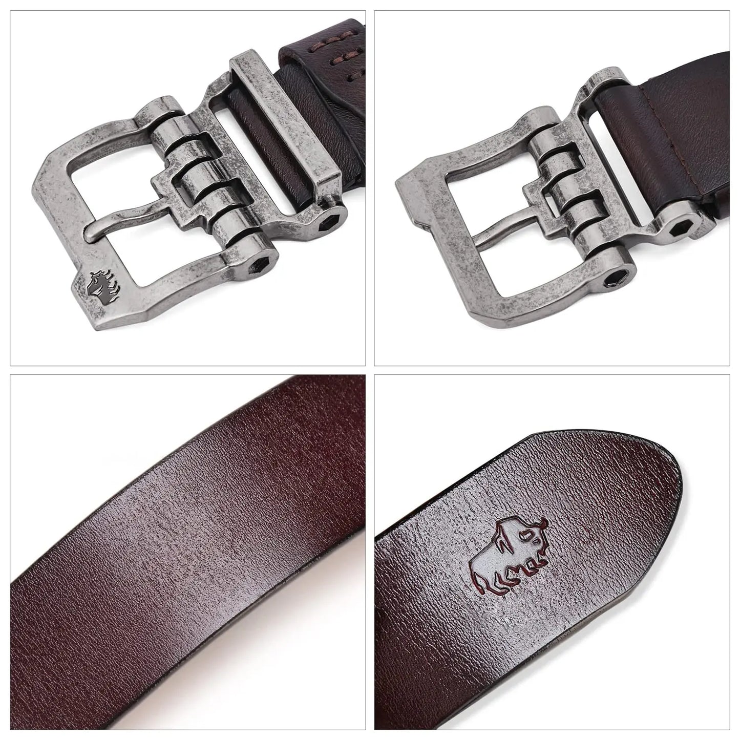 BISON Leather Strap Pin Buckle Belts