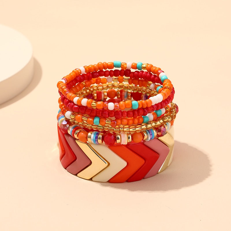 Acrylic Bohemian Bracelets Set
