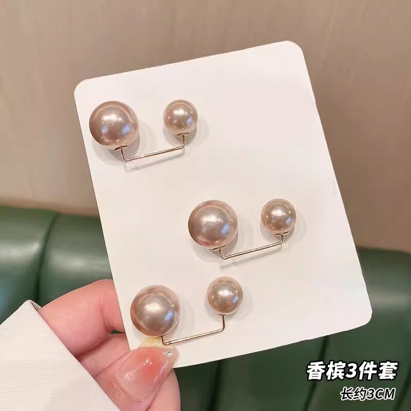 Double Pearl Brooch Charm Safety Pin