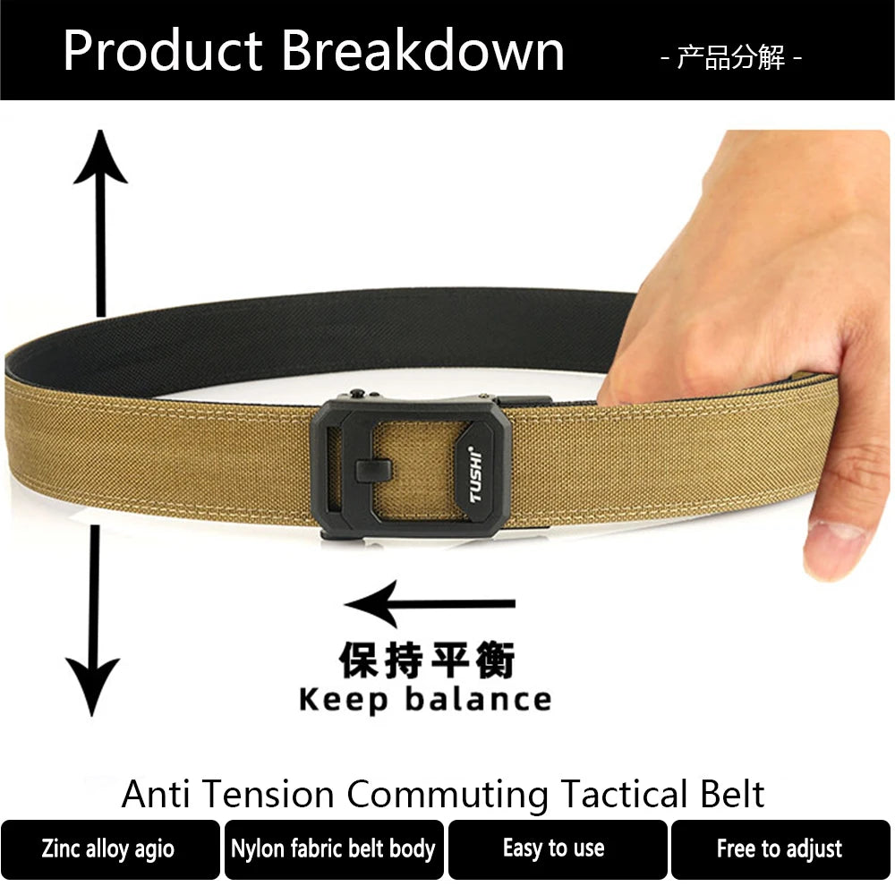 TUSHI New Men's Military Tactical Belt