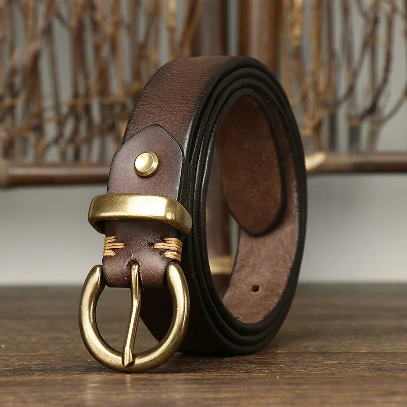 Thick Genuine Leather Pin Buckle Belts