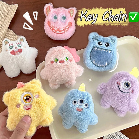 Kawaii Plush Cartoon Doll Little Monster Keychain