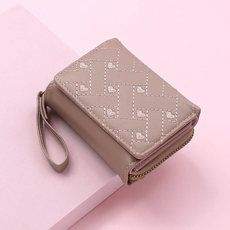 PU Leather Fashion Tri-fold Small Wallet