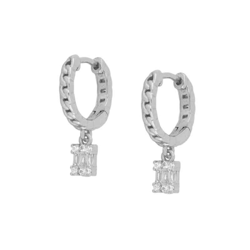 Boho Zircon Clip Stud Hoop Earrings