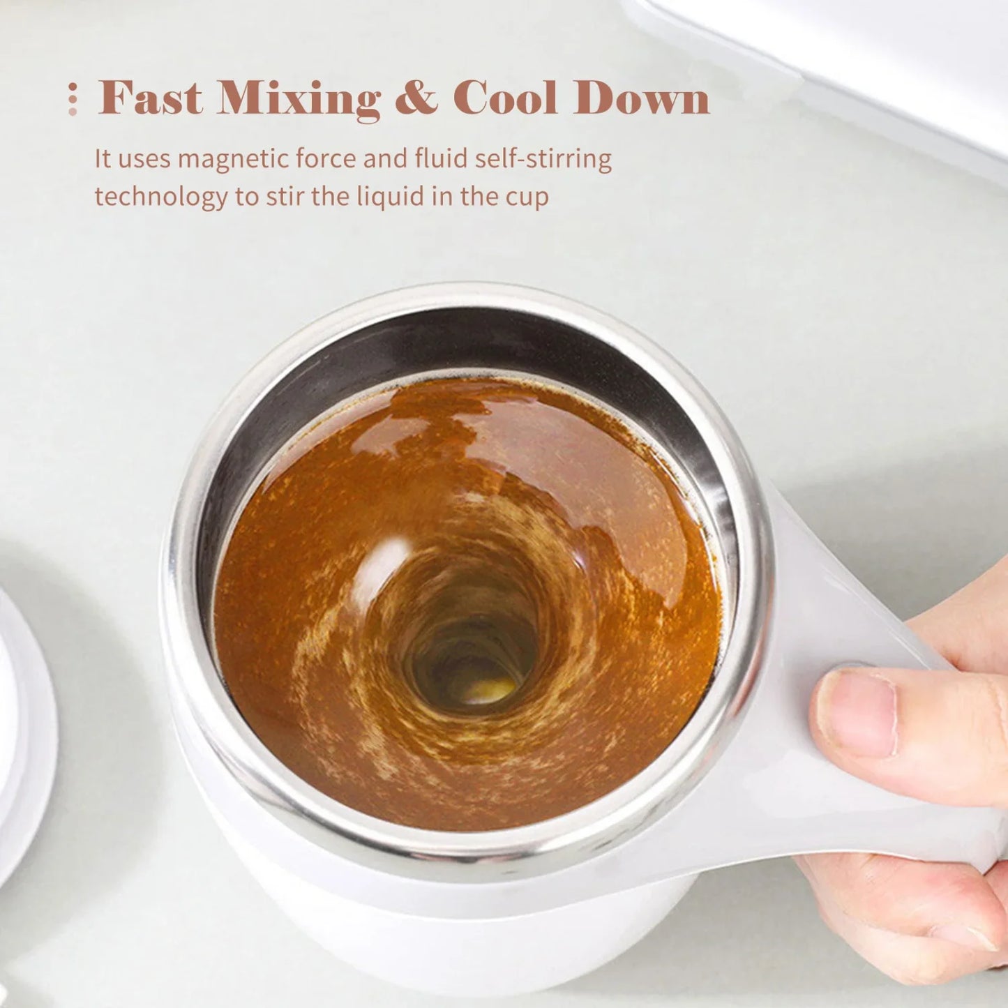 380mL Self Stirring Mug with Lid Automatic  Stirring Coffee Cup