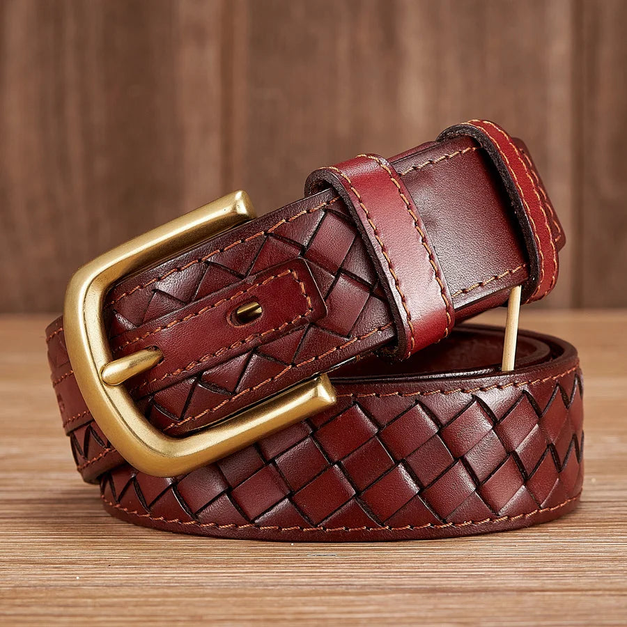 Copper Buckle Designer Leather Belts