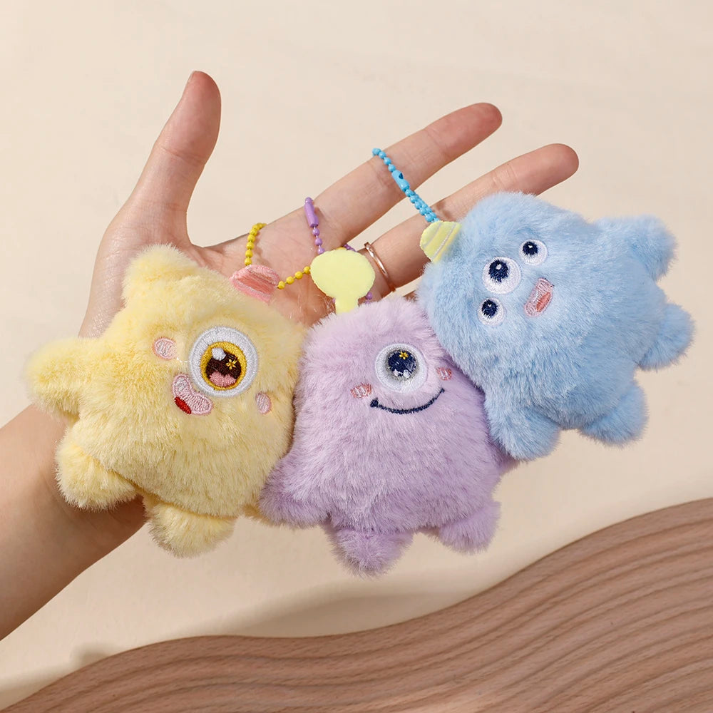 Kawaii Plush Cartoon Doll Little Monster Keychain