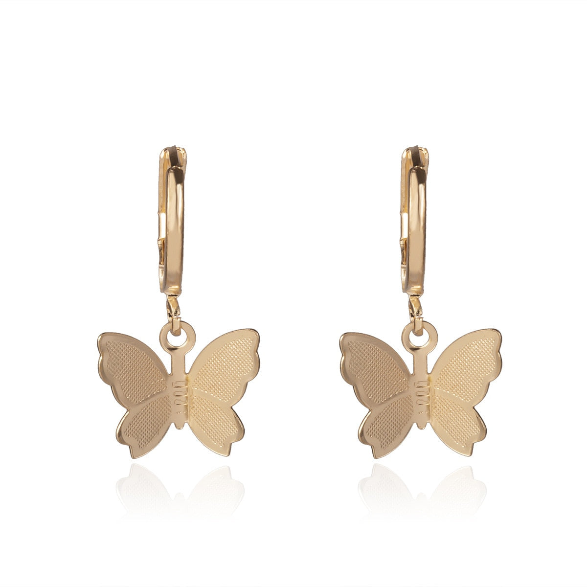 CZ Butterfly Golden Butterfly Earrings