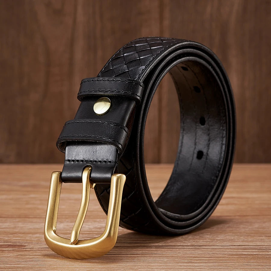 Copper Buckle Designer Leather Belts