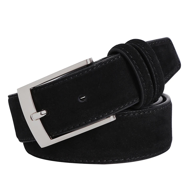 Suede Leather Pin Buckle Luxury Belts